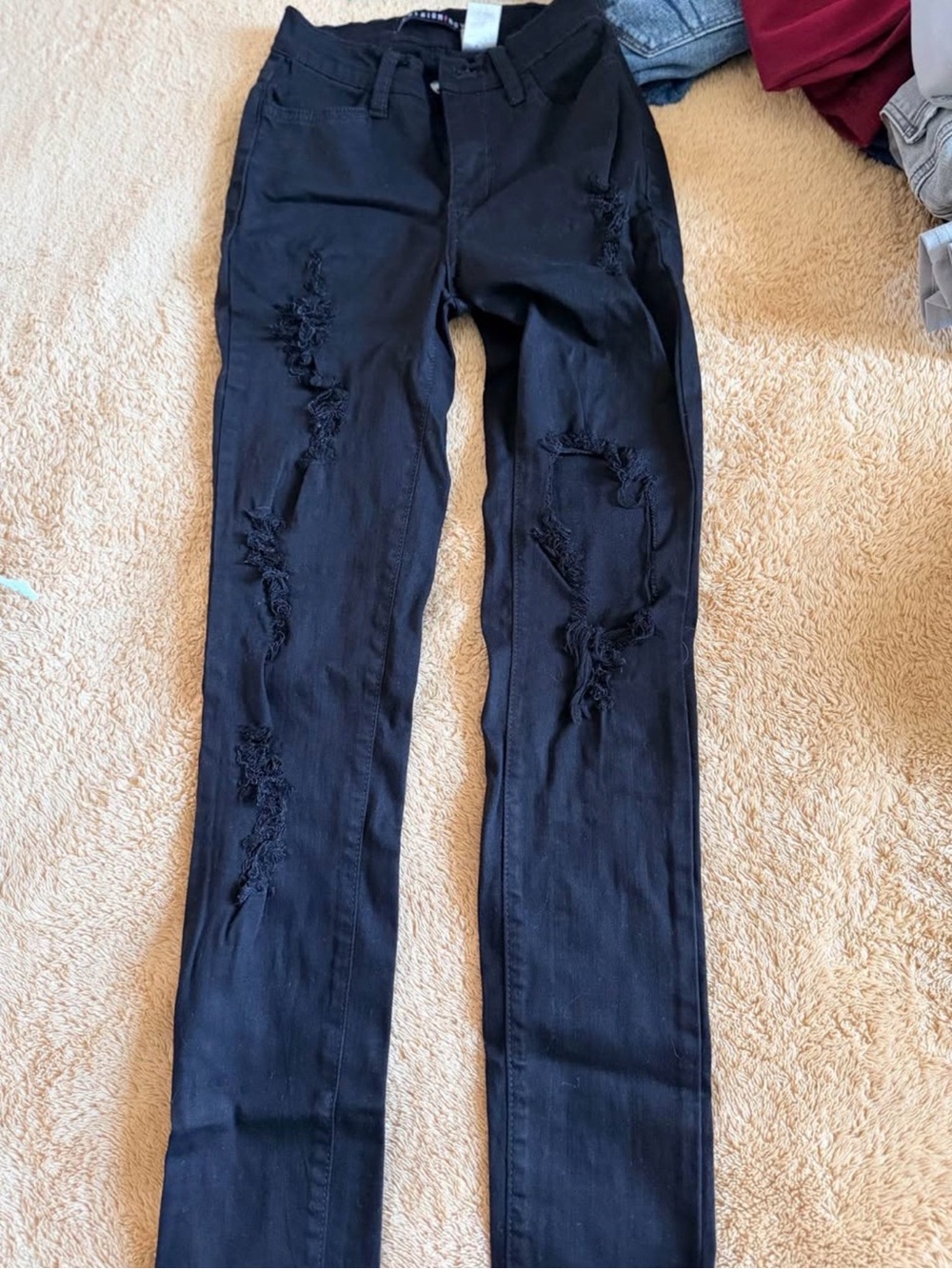 Fashion Nova Black Skinny Distressed Jeans